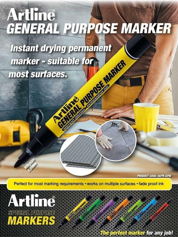 ปากกาเคมี ARTLINE EKPR-GPM หัวกลม 1.5 มม. สี แดง_7